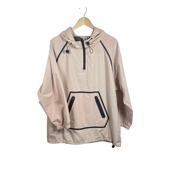 Ivy Park Women’s Perforated Mesh Hooded Pullover Jacket in Dusty Pink Size S - Picture 7 of 15